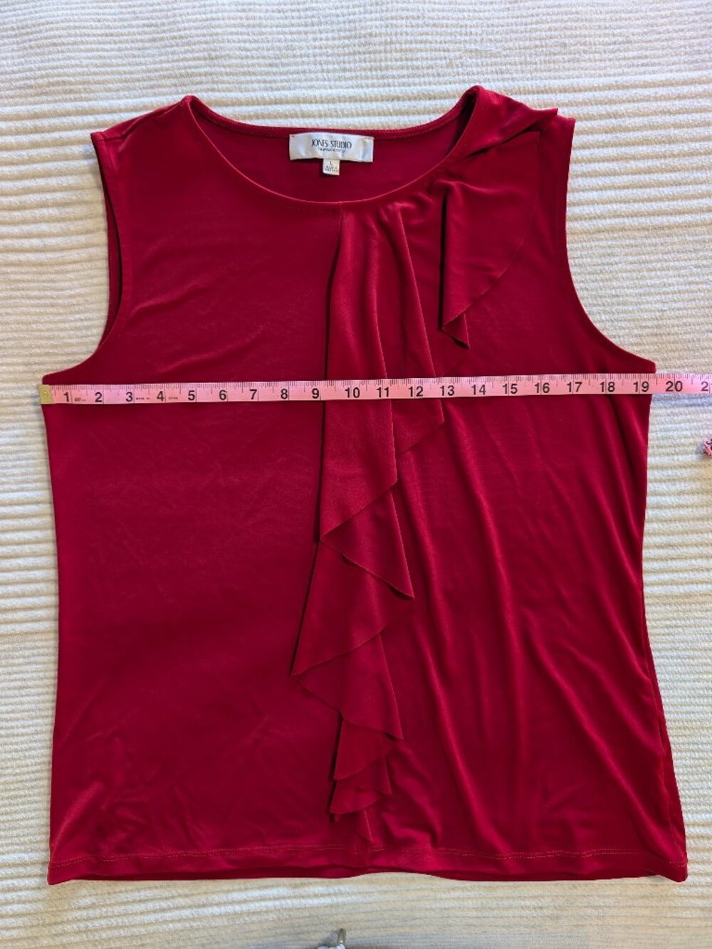 Jones Studio Red Flutter Top - Large